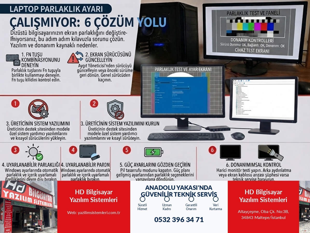 Laptop Parlaklık Ayarı Çalışmıyor: 6 Çözüm Yolu