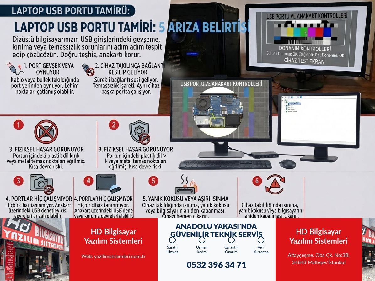 Laptop USB Portu Tamiri: 5 Arıza Belirtisi