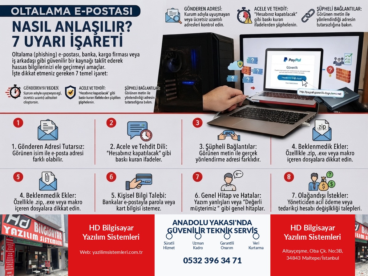 Oltalama E-postası Nasıl Anlaşılır? 7 Uyarı İşareti