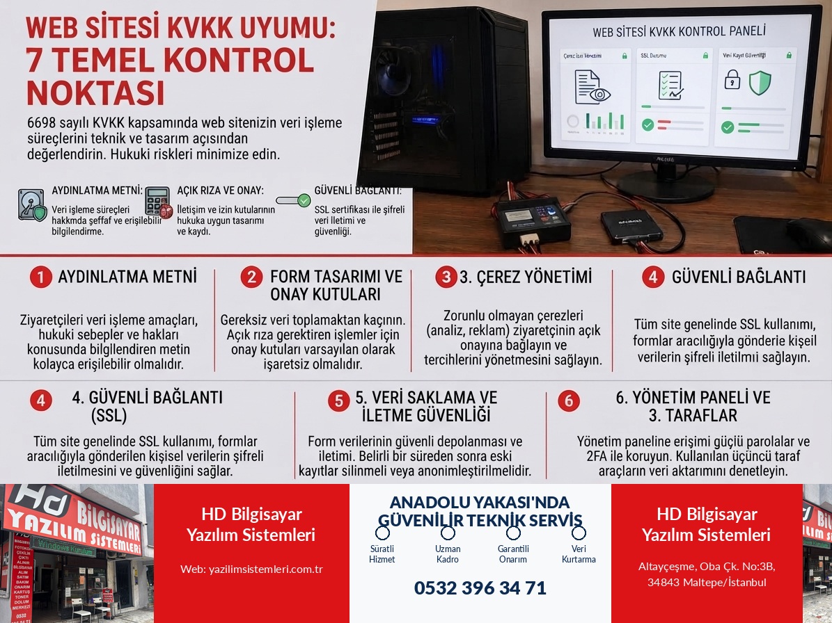 Web sitesi kvkk uyumu