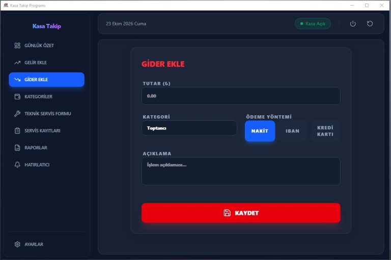 HD Kasa Takip ve Teknik Servis Programı — ekran görüntüsü 2