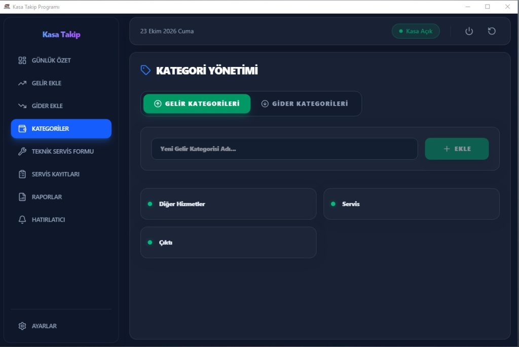 HD Kasa Takip ve Teknik Servis Programı — ekran görüntüsü 3